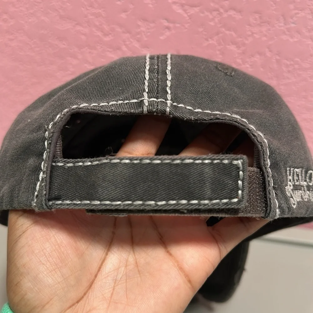 KBETHOS “HELLO SUNSHINE” Gray Vintage Distressed Hat